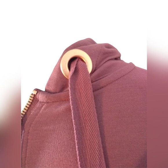 Kenneth Cole Women's Satin Trim Graphic Zip Up Hoodie Small - Picture 4 of 6